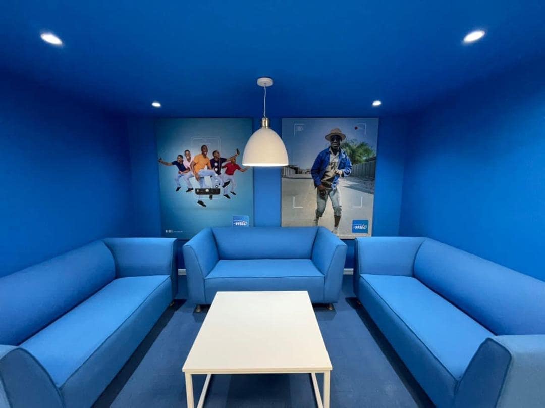 MTC lounge area with recessed downlights and a pendant light over the seating